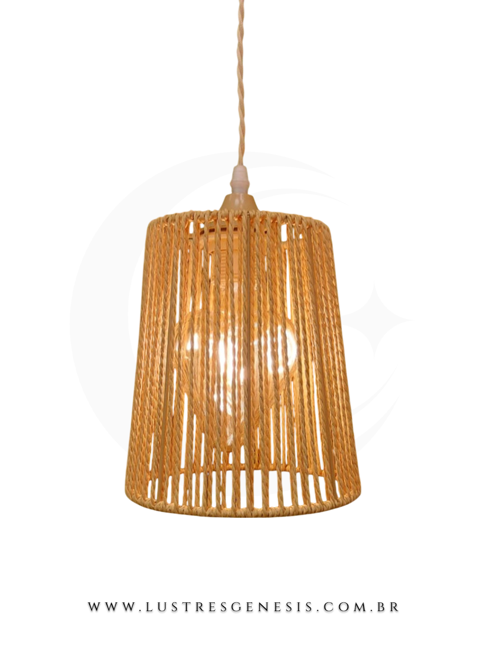 Luminária de teto rústica feita de sisal com design de flores, ideal para mesas, balcão de cozinha, área gourmet e sítios, modelo GMH Trade.